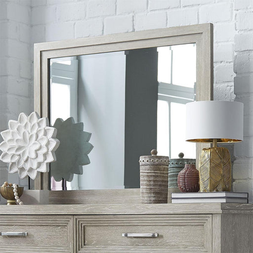 Liberty Furniture Belmar Mirror in Washed Taupe and Silver Champagne image