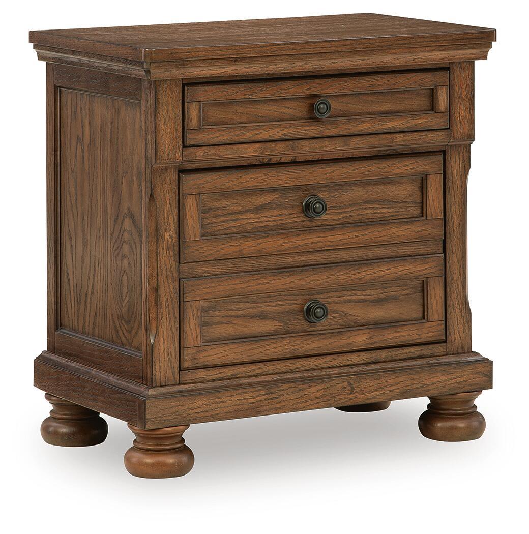 Zackaryn - Two Drawer Night Stand - Warm Brown