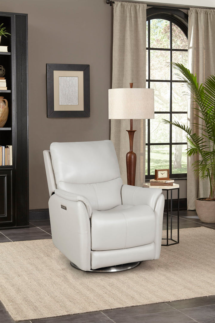 Salem - Swivel Recliner With Power Recline, Power Headrest, Power Lumbar, Layflat, 3" Footrest Extension