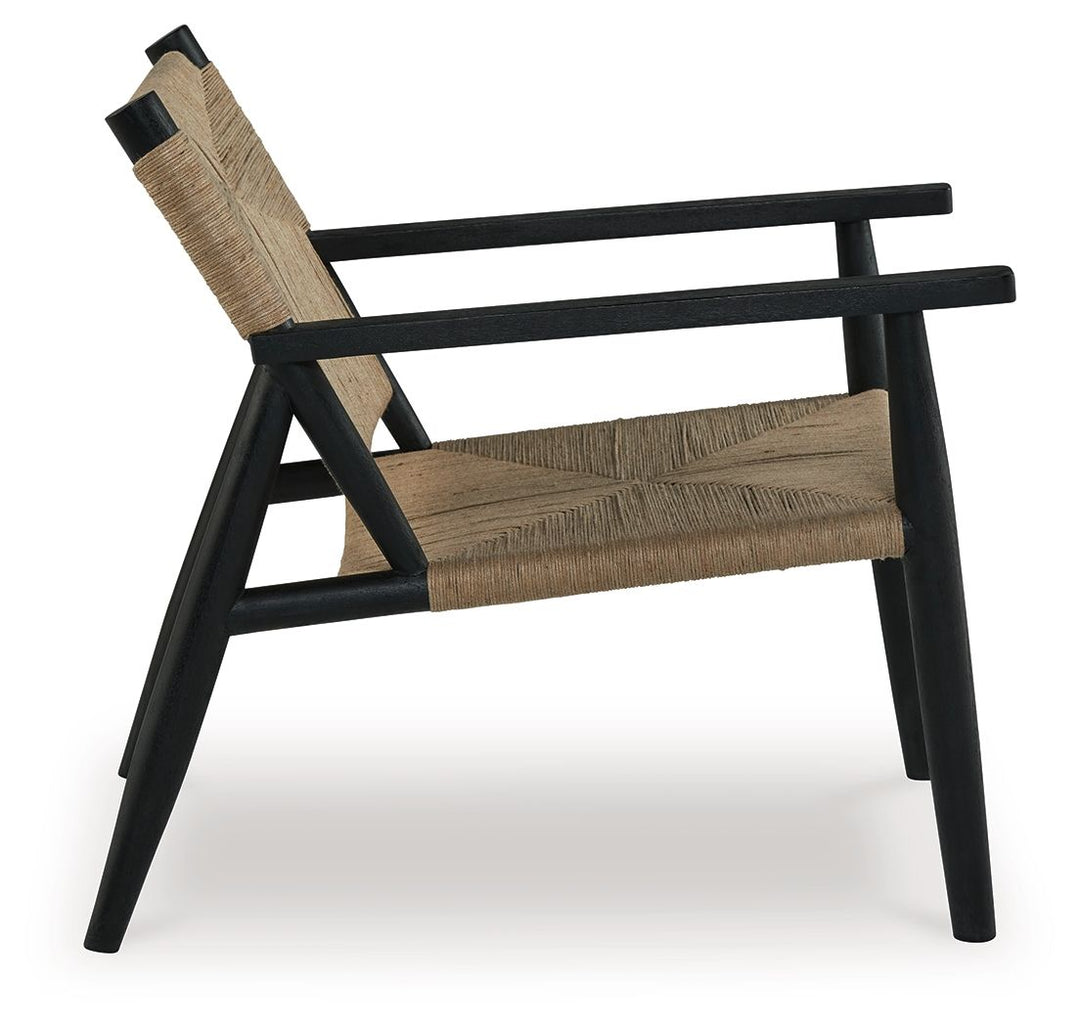 Halfmore - Accent Chair - Black / Natural
