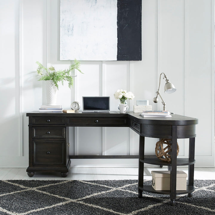 Harvest Home - L Shaped Desk - Black