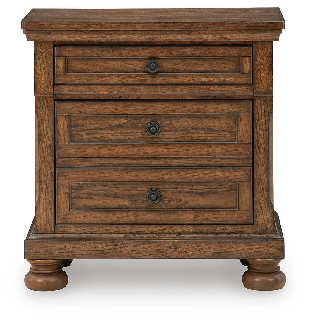 Zackaryn - Two Drawer Night Stand - Warm Brown