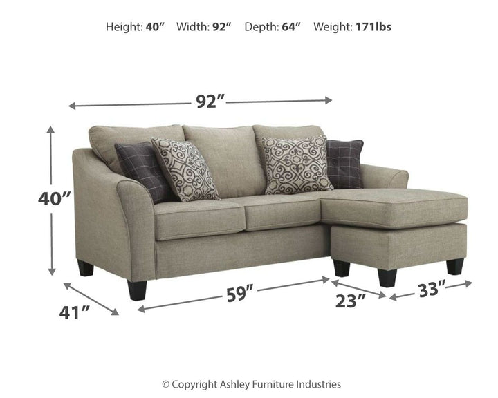 Kestrel - Queen Sofa Chaise Sleeper - Driftwood
