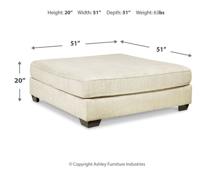 Rawcliffe - Oversized Accent Ottoman - Parchment