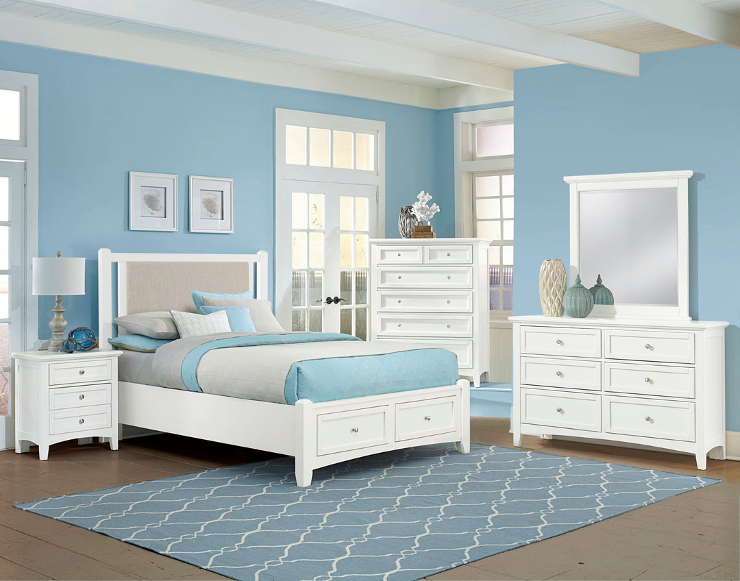 Bonanza - Pebble Gray Upholstered Bed With Storage Footboard