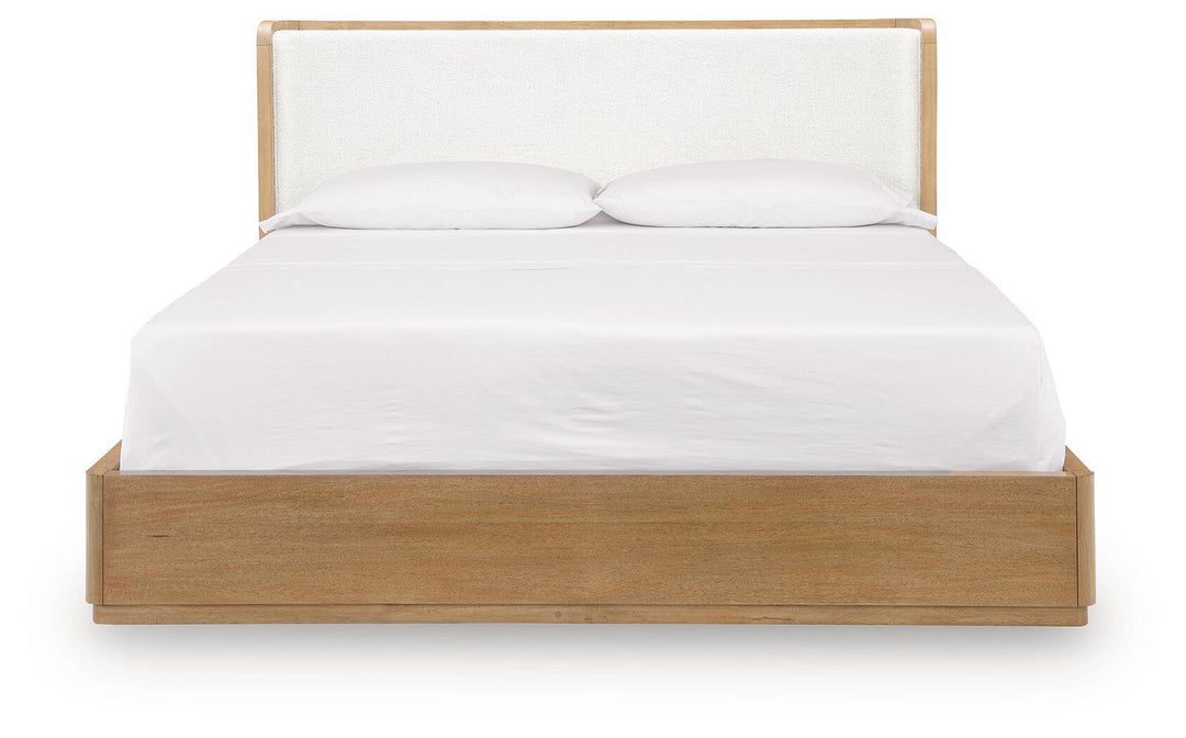 Pamaria - King Upholstered Bed - Light Brown