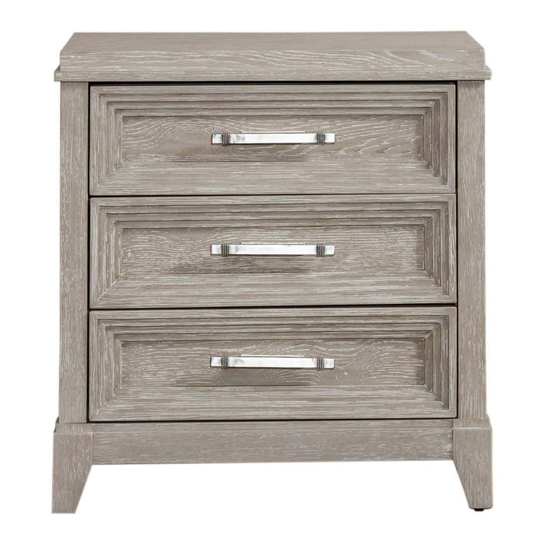 Belmar - 3 Drawer Nightstand - Washed Taupe