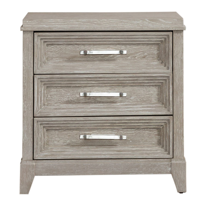 Belmar - 3 Drawer Nightstand - Washed Taupe
