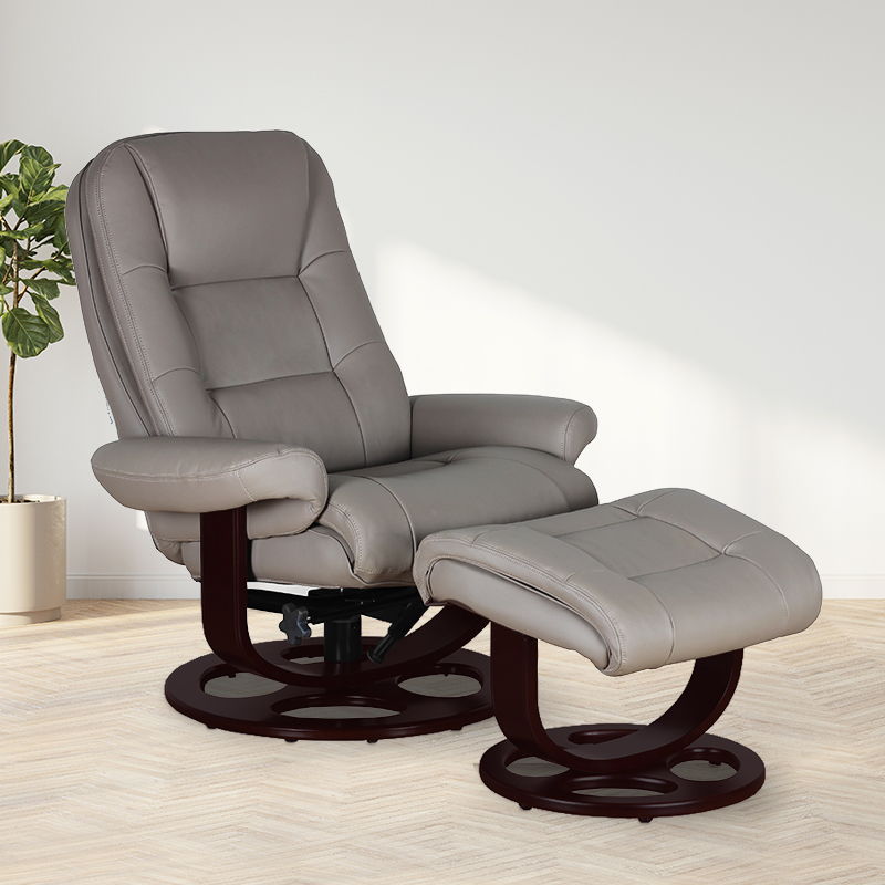 Jacque - Swivel Pedestal Recliner And Ottoman