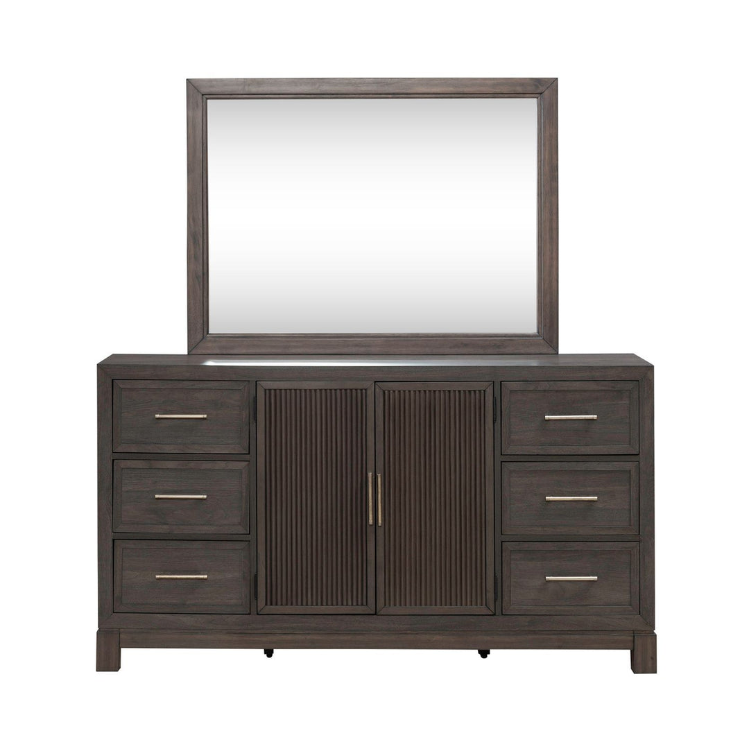 Modern Edge - Dresser & Mirror - Brown