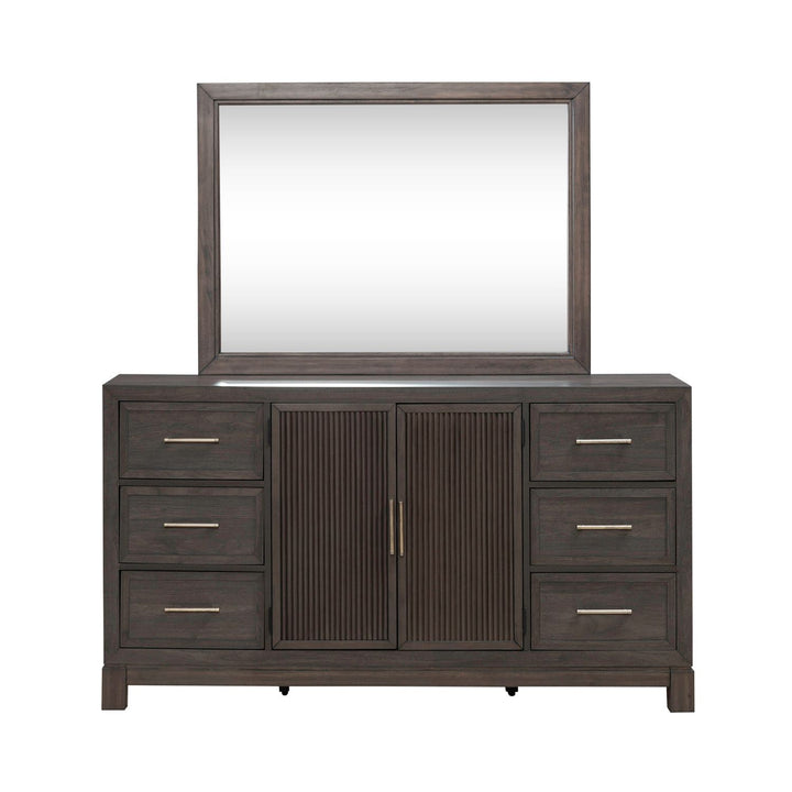 Modern Edge - Dresser & Mirror - Brown