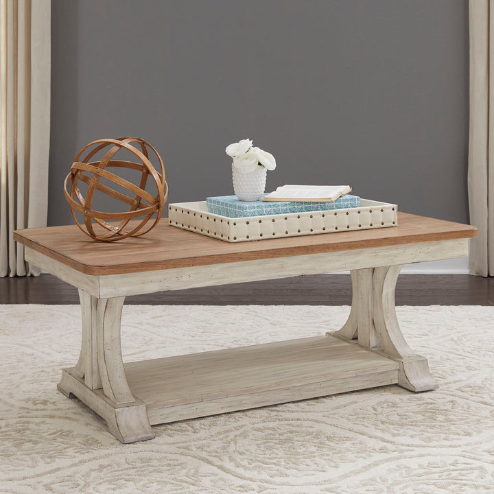 Farmhouse Reimagined - 3 Piece Table Set (1 Cocktail 2 End Tables) - White