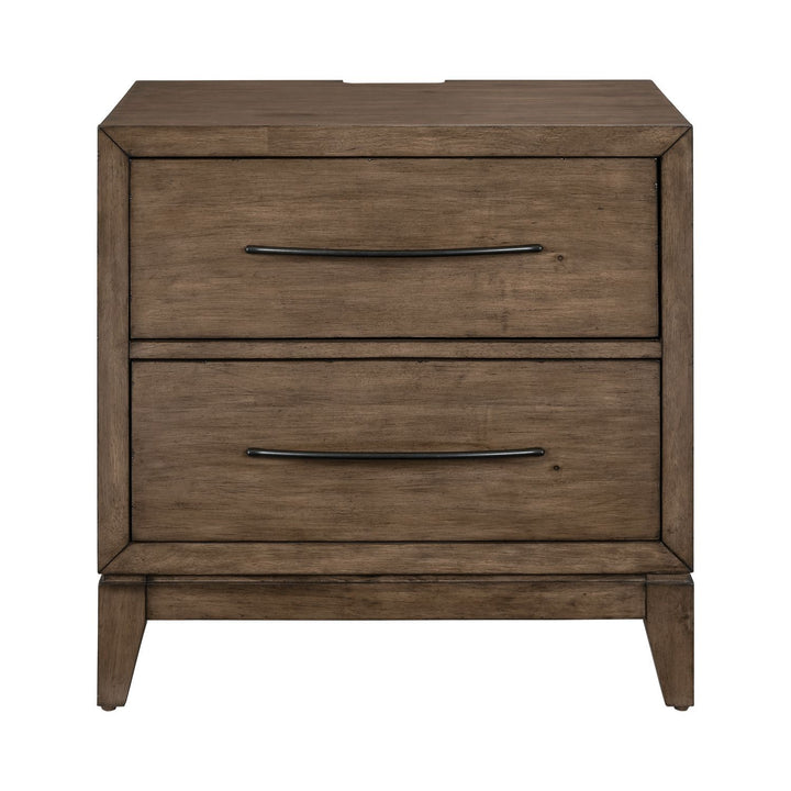 Shaker Lakes - Nightstand With Charging Station - Brown