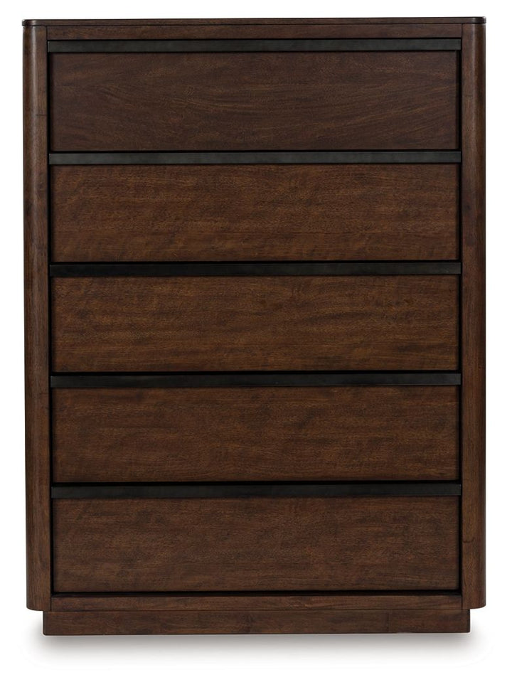 Dilenno - Five Drawer Chest - Dark Brown