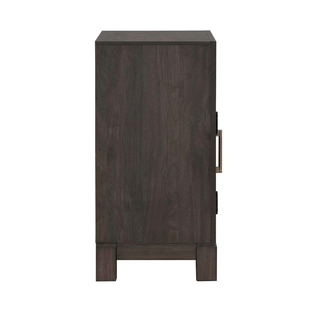 Modern Edge - Bedside Chest With Charging Station - Brown