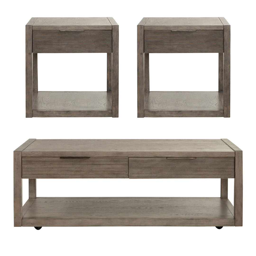 Bartlett Field - 3 Piece Table Set (1 Cocktail 2 End Tables) - Gray