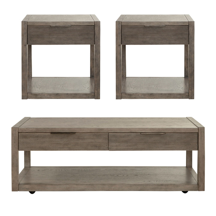 Bartlett Field - 3 Piece Table Set (1 Cocktail 2 End Tables) - Gray