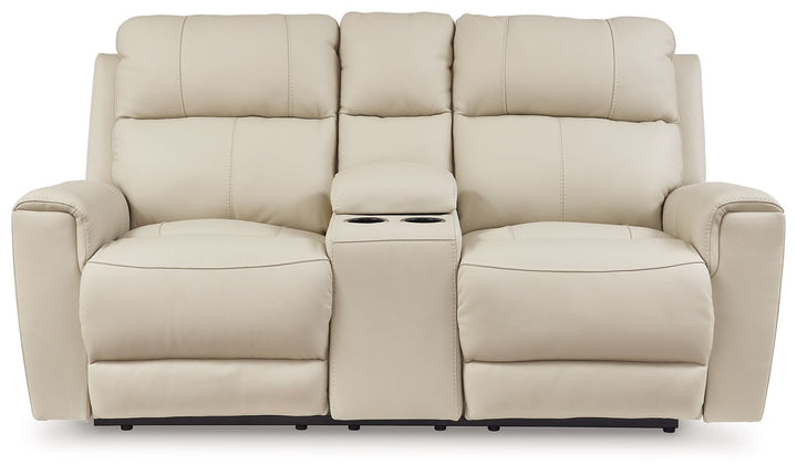 Dahlmoore - Dbl Power Reclining Loveseat With Console - Almond