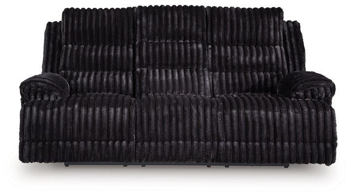 Rhine Falls - Reclining Power Sofa With Drop Down Table - Onyx