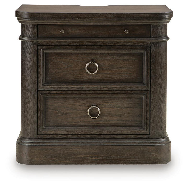 Wickenger - Two Drawer Night Stand - Dark Brown