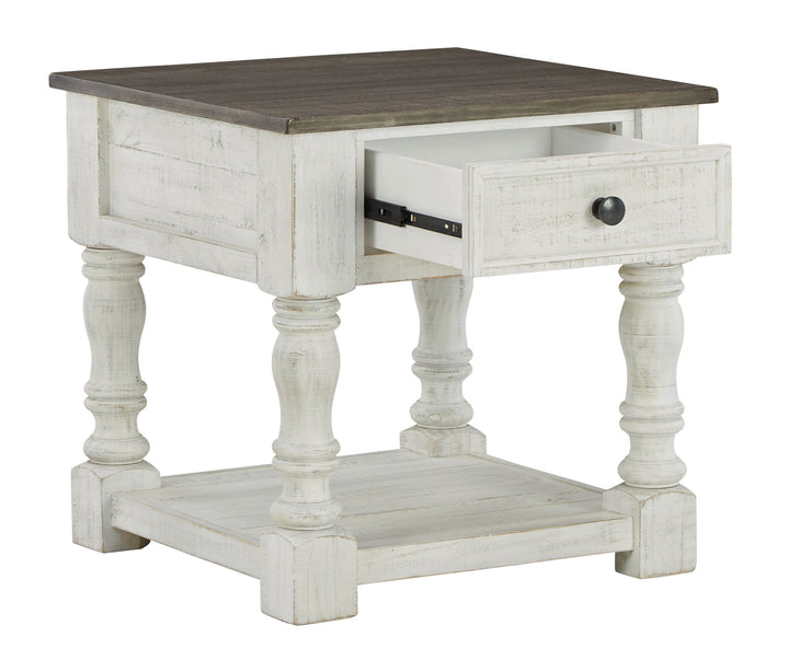 Havalance - Square End Table - White / Gray
