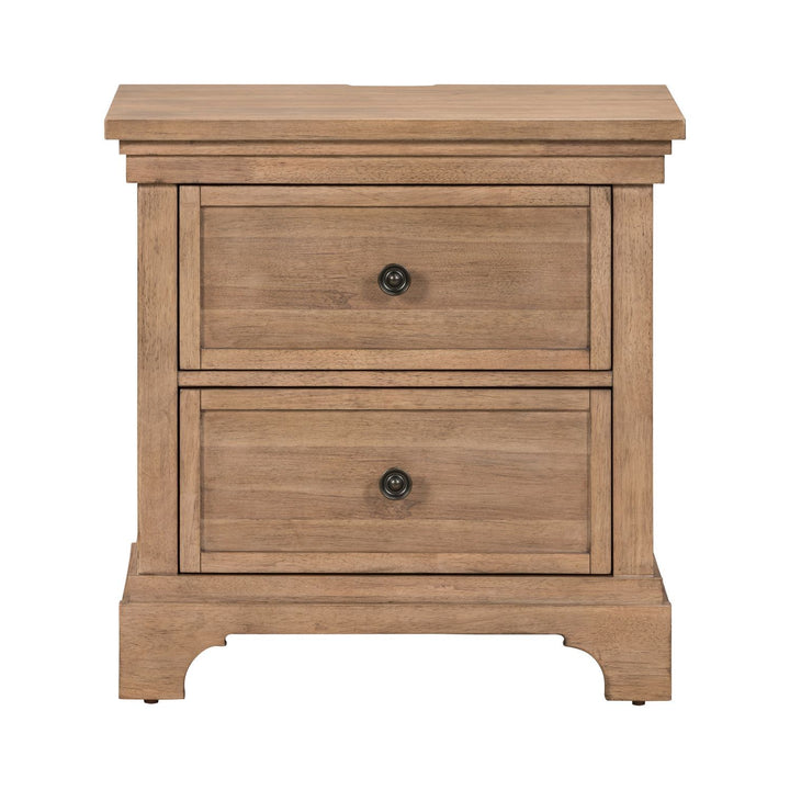 Haven Hills - Nightstand With Charging Station - Camel Beige