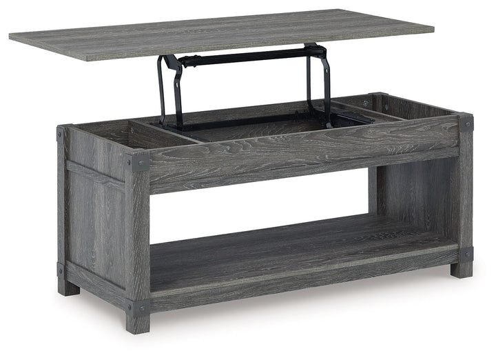 Freedan - Rect Lift Top Cocktail Table - Grayish Brown