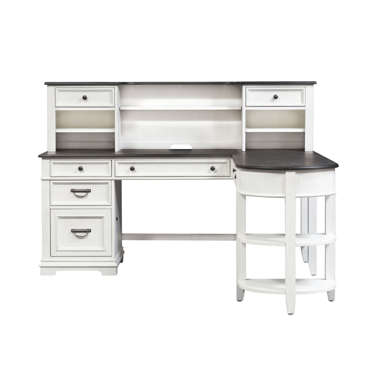 Allyson Park - L Shaped Desk With Hutch - White