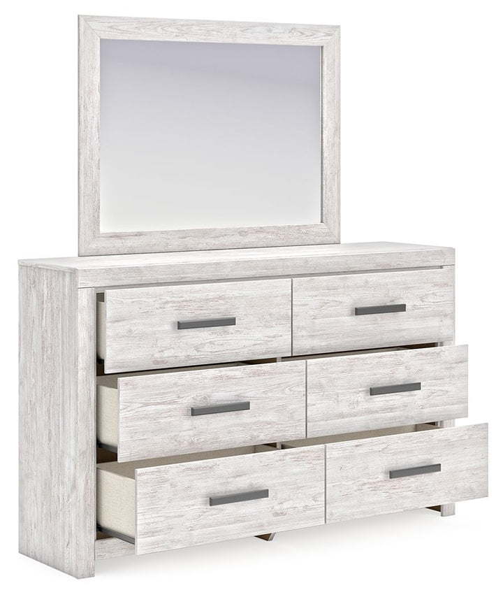 Cayboni - Dresser And Mirror - Whitewash