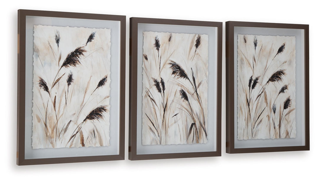 Honslow - Wall Art Set (Set of 3) - Brown / Black / White