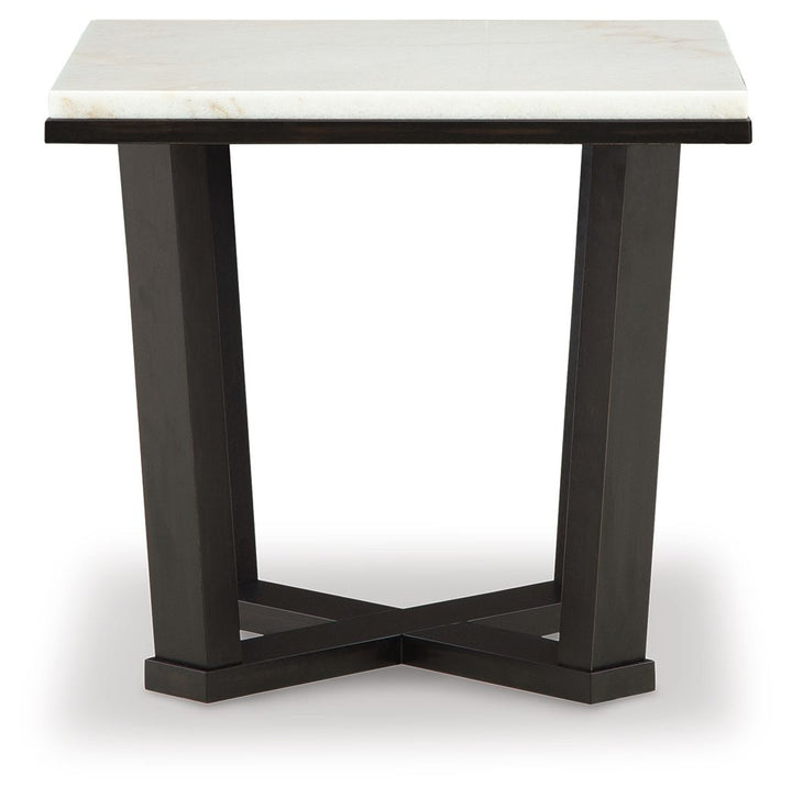 Fostead - Square End Table - White / Espresso
