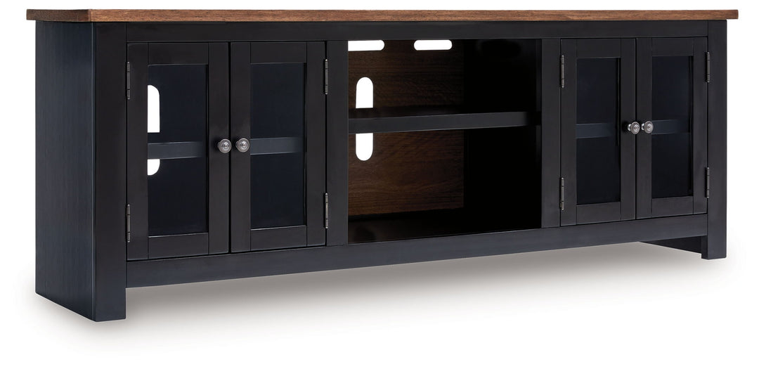 Wildenauer - XL TV Stand With Fireplace Option - Brown / Black