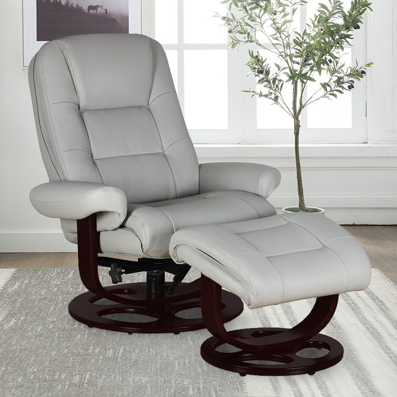 Jacque - Swivel Pedestal Recliner And Ottoman