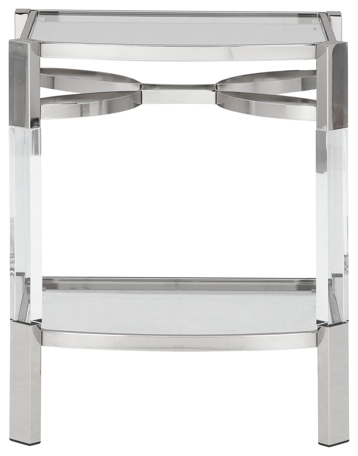 Chaseton - Accent Table - Clear / Silver Finish