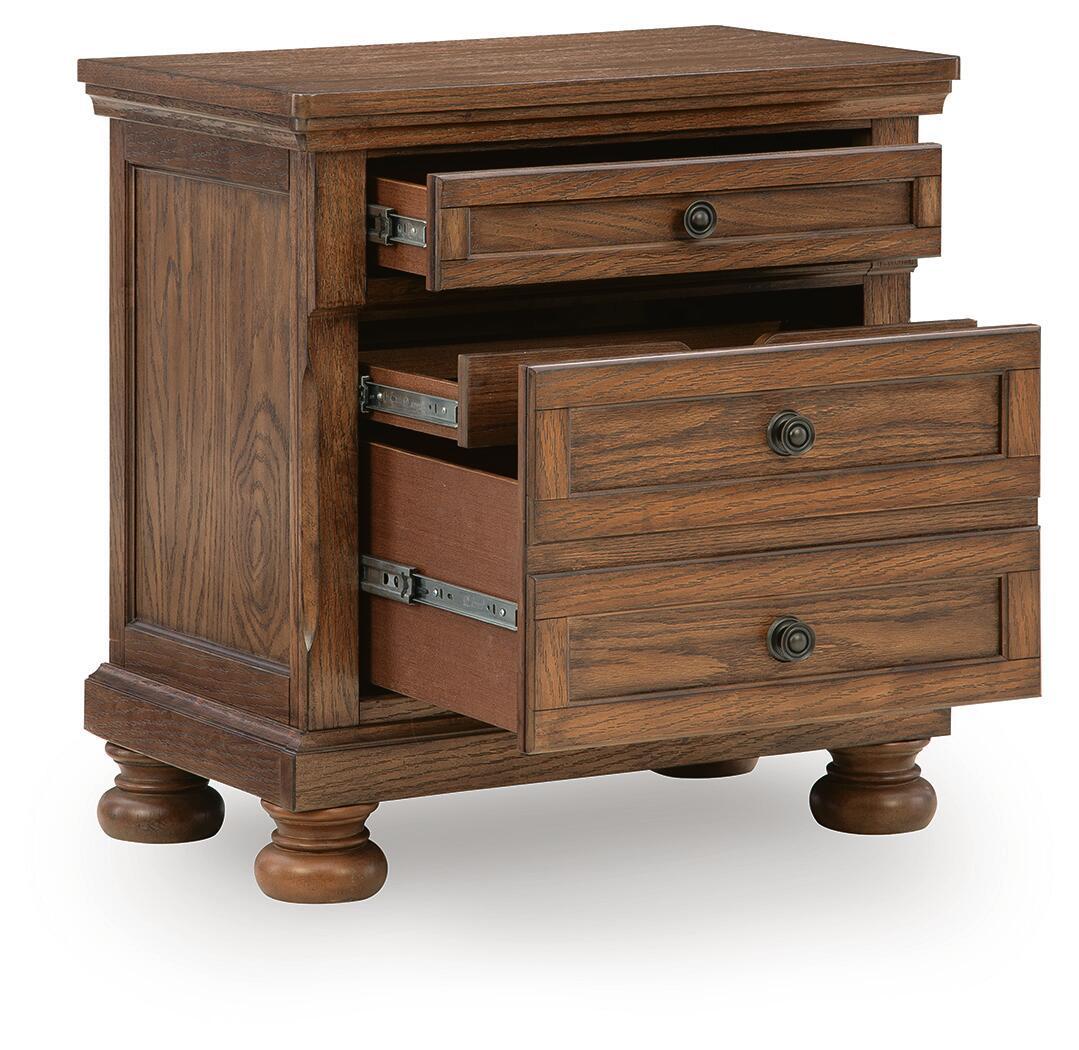 Zackaryn - Two Drawer Night Stand - Warm Brown