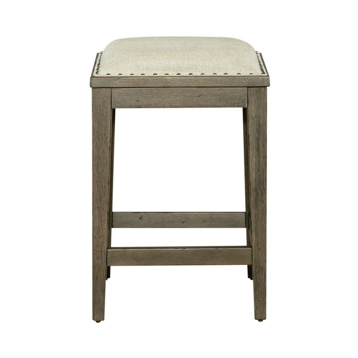 Americana Farmhouse - Upholstered Console Stool - Light Brown