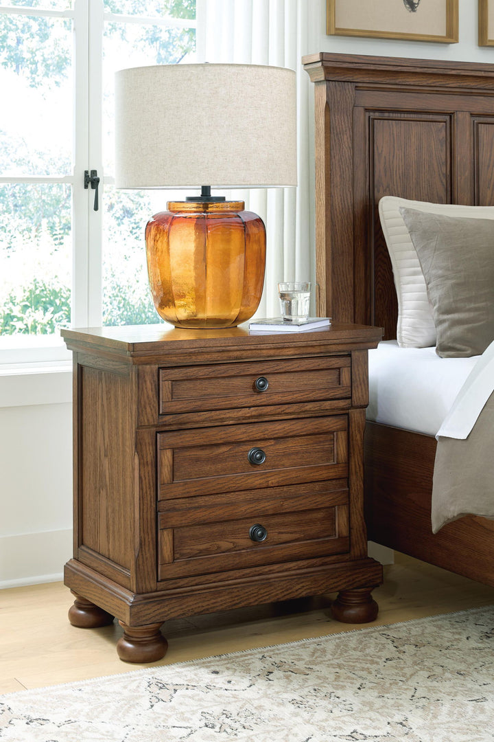 Zackaryn - Two Drawer Night Stand - Warm Brown