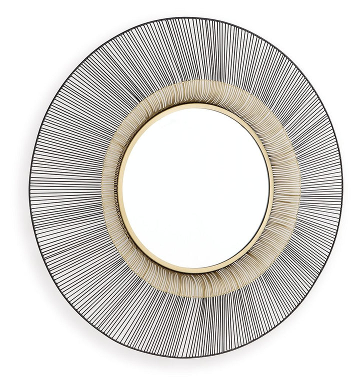 Dallmen - Accent Mirror - Black / Gold Finish
