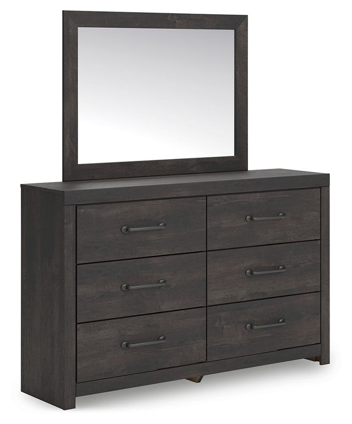 Hollivern - Dresser And Mirror - Dark Gray