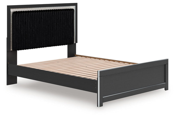 Zuraleus - Upholstered Panel Platform Bed With Roll Slats