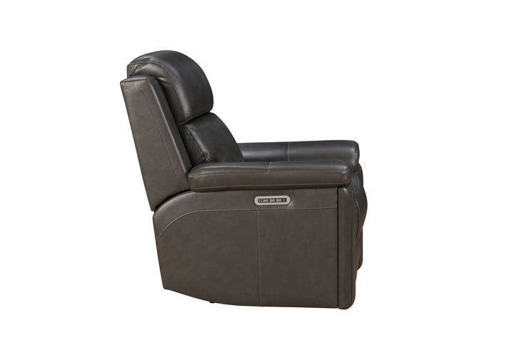 Leon - Power Recliner With Power Headrest, Power Lumbar, Heat And Massage - Smokey Gray