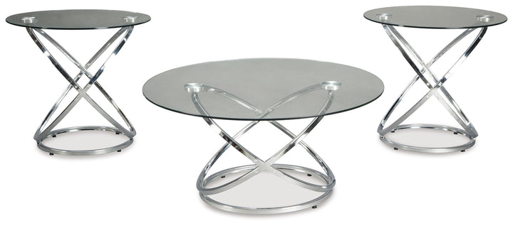 Hollynyx - Occasional Table Set (Set of 3) - Chrome Finish