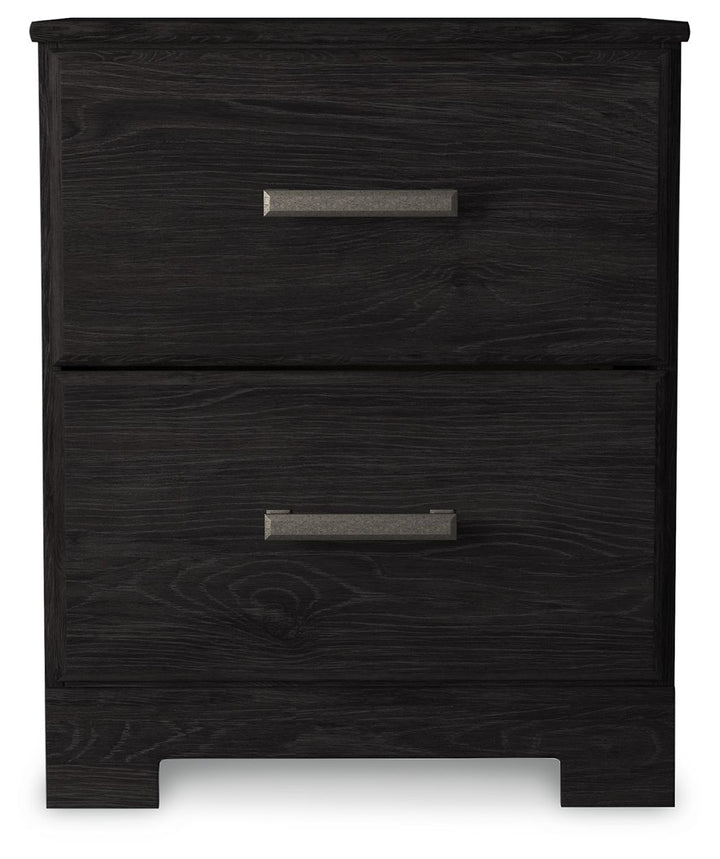 Belachime - Two Drawer Night Stand - Charcoal