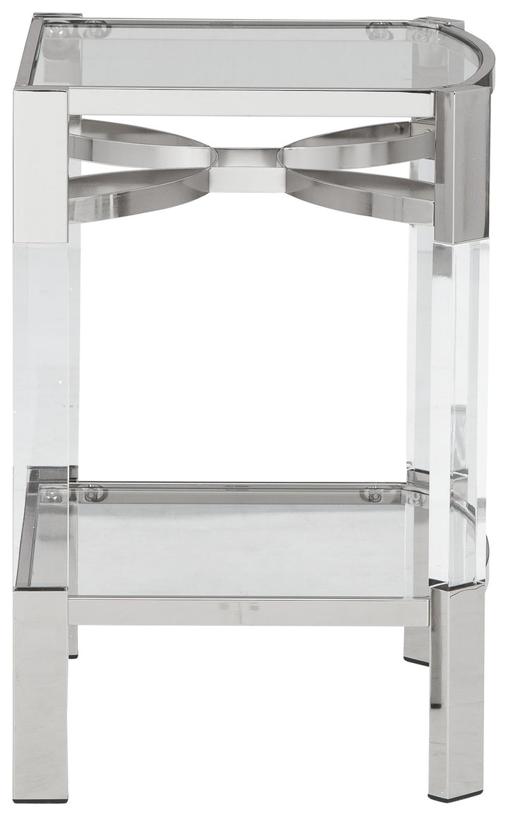 Chaseton - Accent Table - Clear / Silver Finish