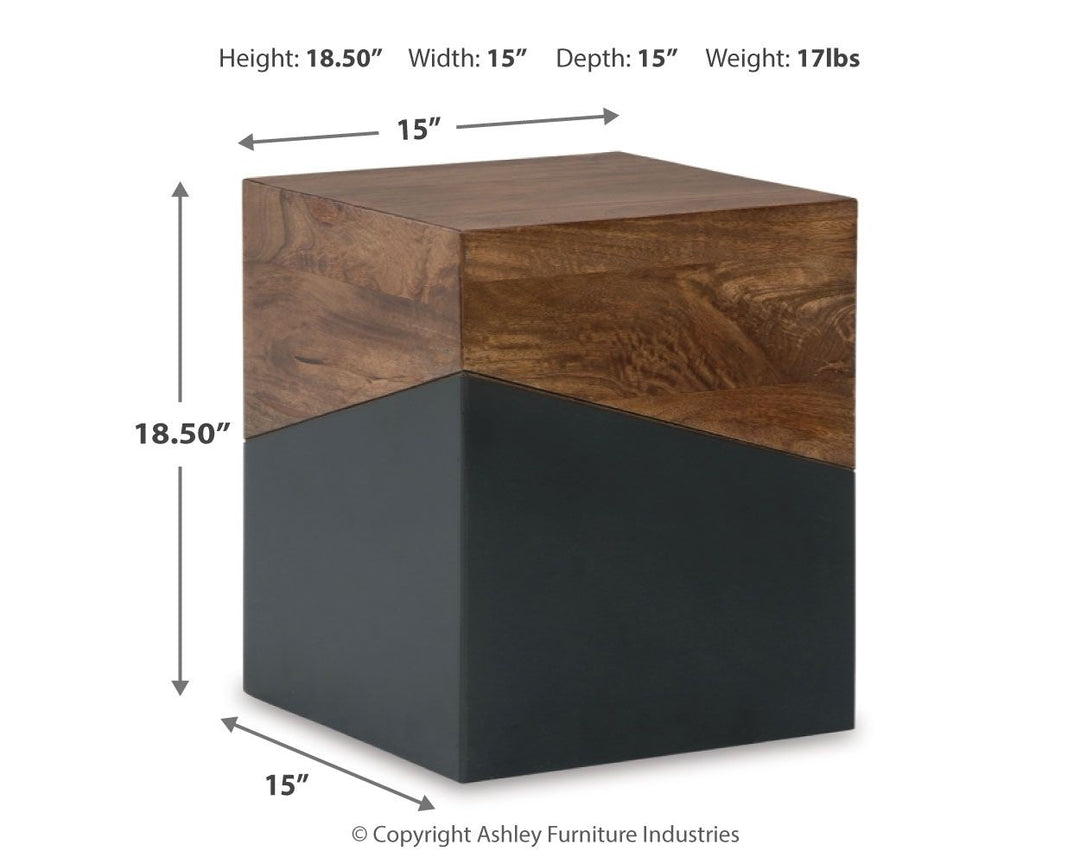 Trailbend - Accent Table - Brown / Gunmetal
