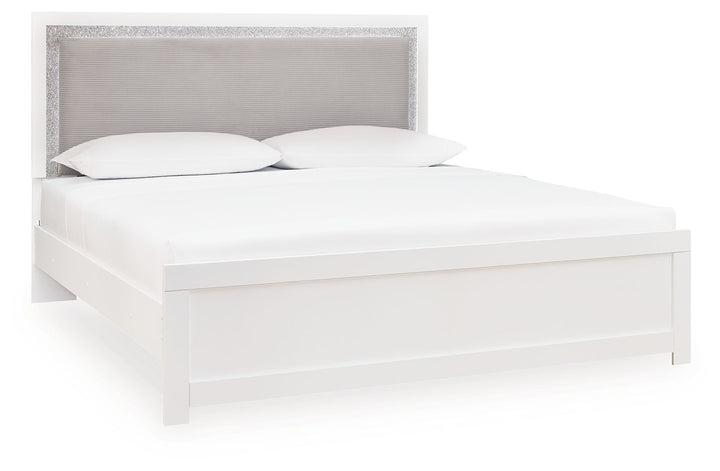 Maeling - King Upholstered Panel Bed - White