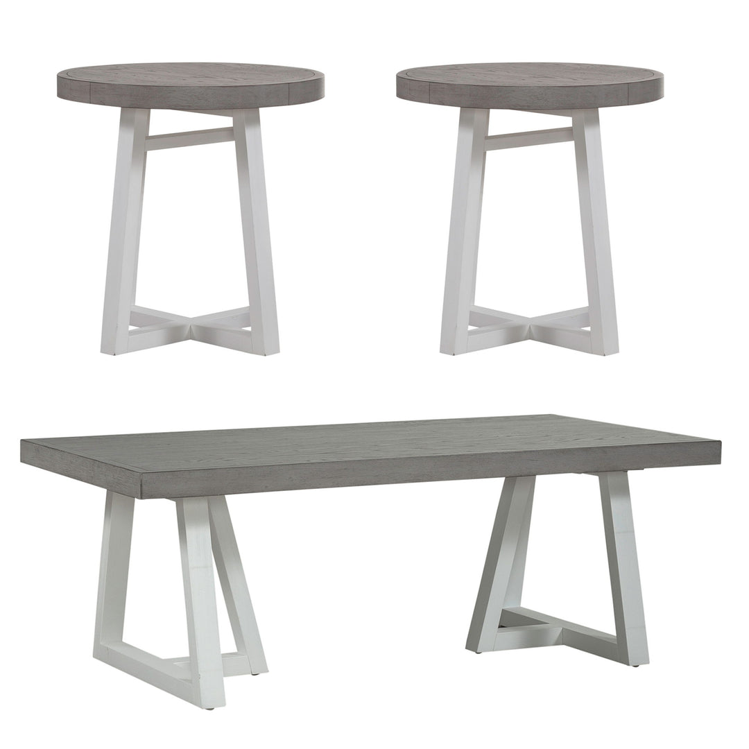 Palmetto Heights - 3 Piece Table Set (1 Cocktail 2 End Tables) - White
