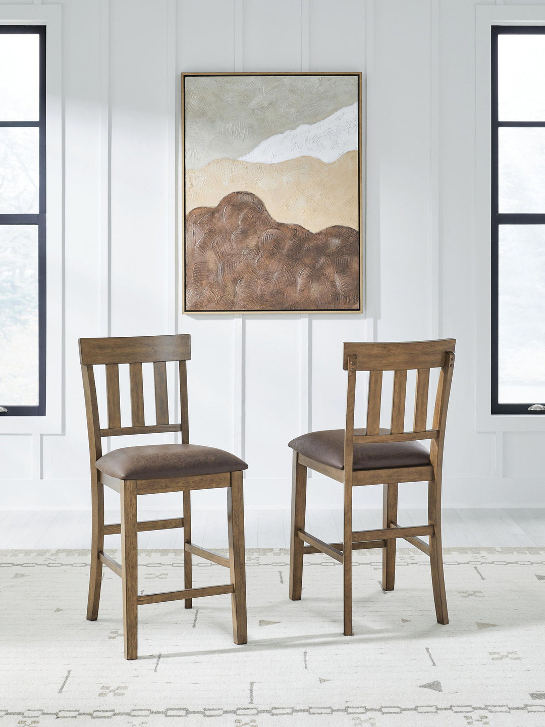 Urbinforte - Upholstered Barstool (Set of 2) - Light Brown