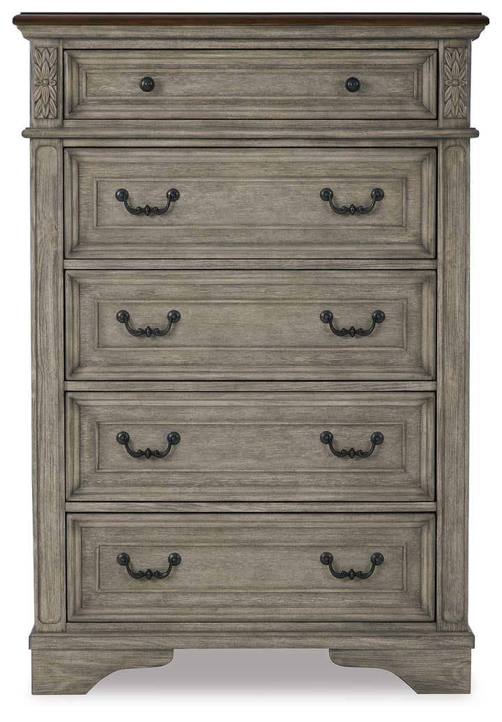 Lodenbay - Five Drawer Chest - Antique Gray