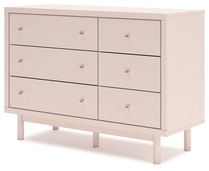 Wistenpine - Six Drawer Dresser - Blush